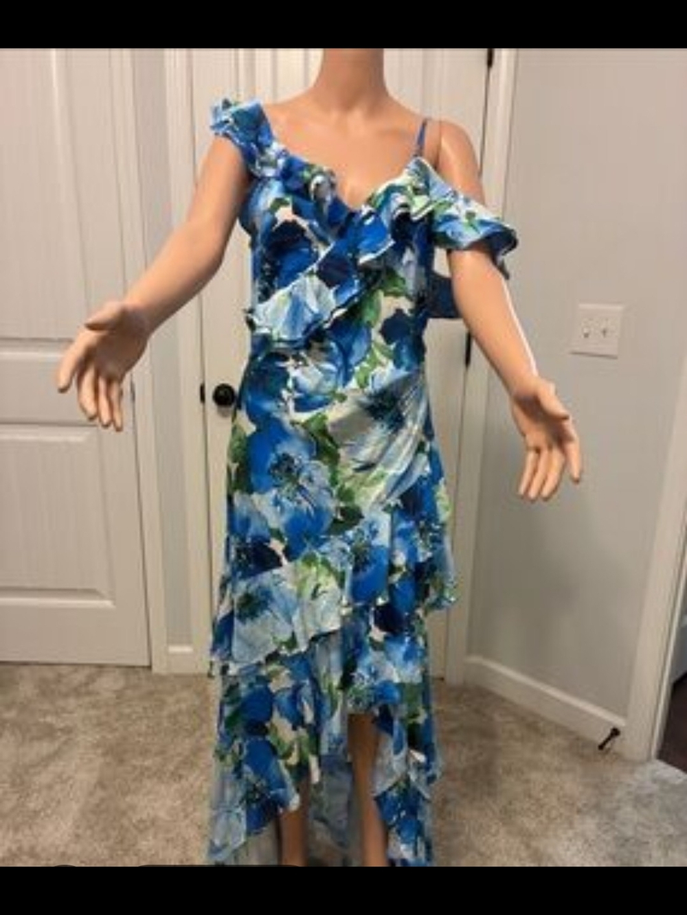 Alex Marie Blue Floral Ruffle Sundress - Women's